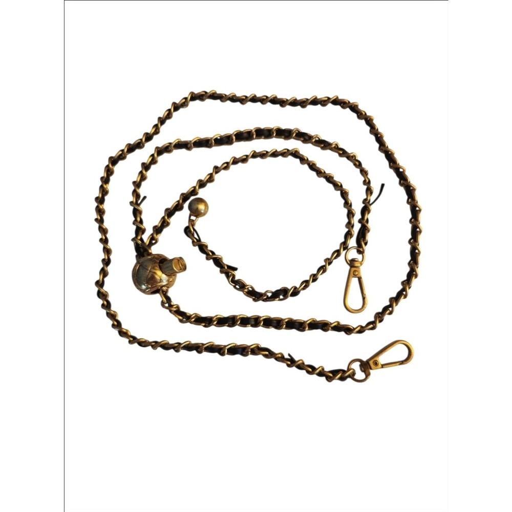 Unbranded Vtg Black Gold Braided Adjustable Crossbody Chain Strap Replacement - Picture 3 of 8